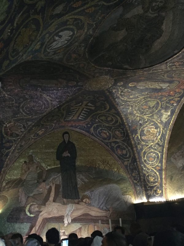 Mosaic ceiling inside the church